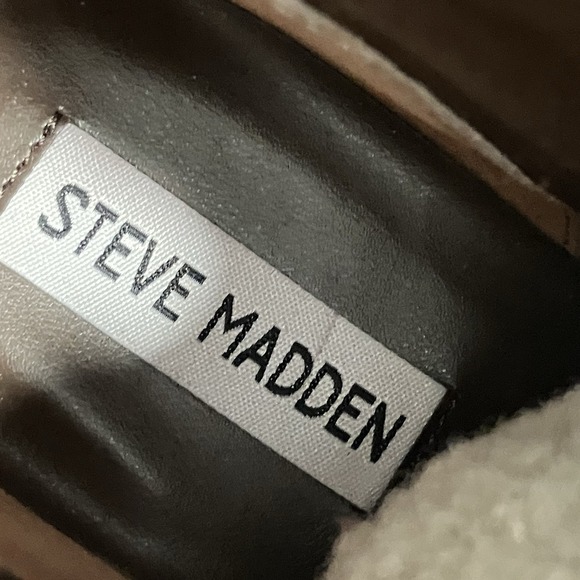 Steve Madden Rainier Womens Size 8.5 Brown Leather Faux Fur Lug Boot Combat - Picture 9 of 9